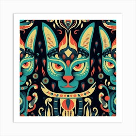 Egyptian Cats Art Print