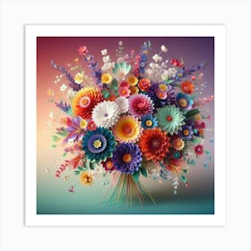 Paper flowers 1 Art Print