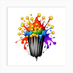 Popcorn Splatter 1 Art Print