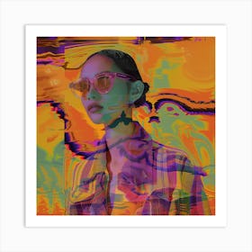 Asian Woman In Sunglasses Art Print