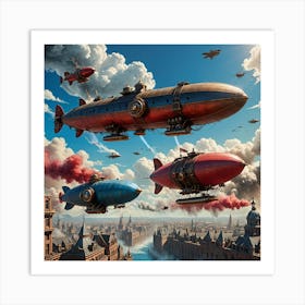 Steampunk Airships Art Print