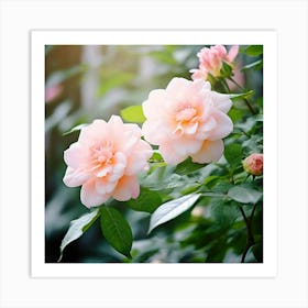 Flowers Leaves Nature Soft Freshness Pastel Botanical Plants Blooms Foliage Serene Delic (19) Art Print