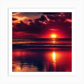 Sunset Over The Ocean 33 Art Print