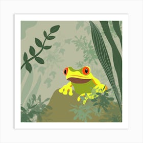 Frog In The Jungle Art Print