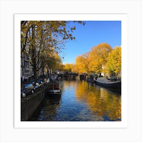 Canal in Amsterdam - Square Art Print