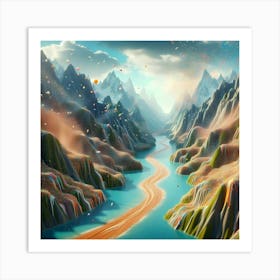 River In The Mountains Art Print