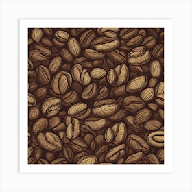 Coffee Beans Seamless Pattern 3 Art Print