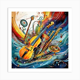 Colorful Music Canvas Art Art Print