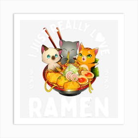 Hot Trend Love Ramen Japanese Noodles Kawaii Neko Anime Art Print