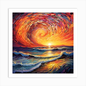 Sunset At The Beach 9 Art Print