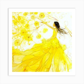 Flower Light - Dandelion Girl Art Print