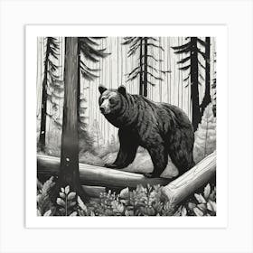 Bear In The Woods 11 Art Print