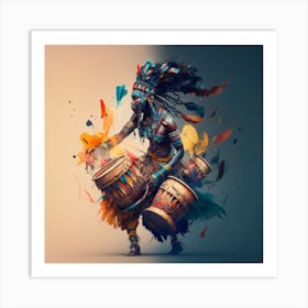 African Drumming Art Print