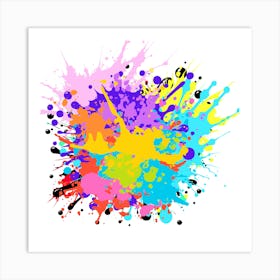 Colorful Paint Splatter 1 Art Print