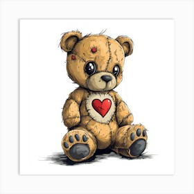 Teddy Bear With Heart 4 Art Print