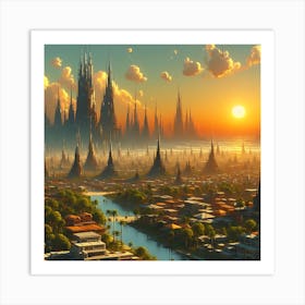 Sprawling Cityscape 10 1 Art Print