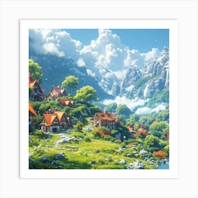 Village In The Mountains 7 Art Print