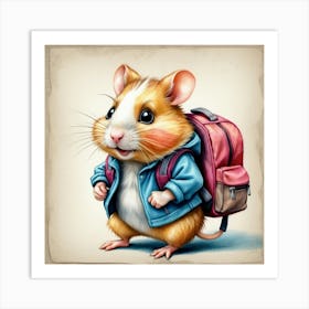 School Hamster Art Print