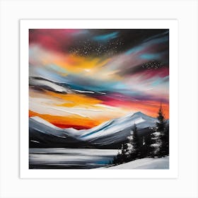 Sunset In The Mountains 8 Art Print