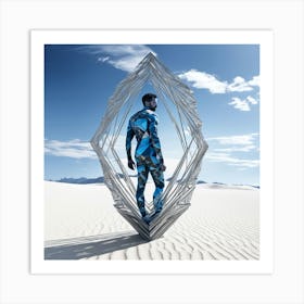 Man Standing In A Desert 12 Art Print