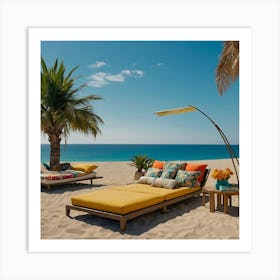 Beach Loungers Art Print