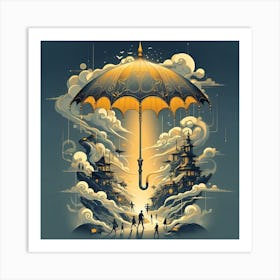 Umbrella In The Sky 2 Art Print