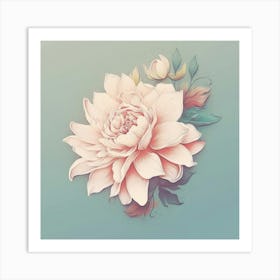 Pastell Pink Blumen Blüte Illustration Malerei Art Print