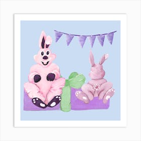 Sweet Easter Party Square Art Print