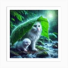 Cat In The Rain 7 Art Print