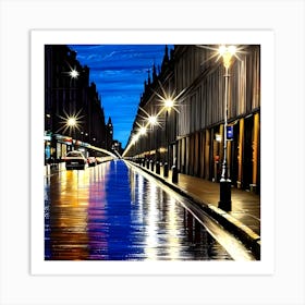 Wet City Street Art Print