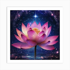 Bioluminescent lotus Art Print