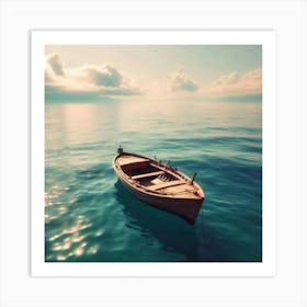 Boat On The Ocean Art Print