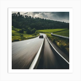 Car Driving On The Road 1 Art Print