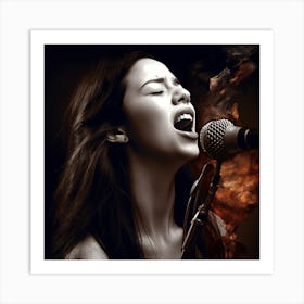 Girl Singing Art Print