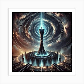 Central Singularity Tower Converted Art Print