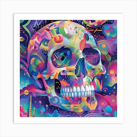 Psychedelic Skull 19 Art Print