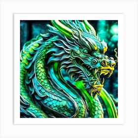 Teal, Green Glass Dragon Affiche