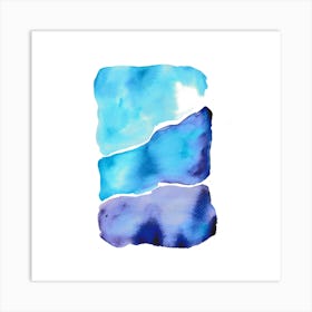 Blue Purple, Modern Watercolor Painting, Abstract Art Art Print