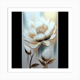 White Flower Painting 3 Art Print