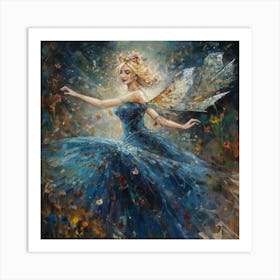 Blue Fairy Dancing 1 Art Print