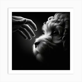 Black And White Portrait Of A Dog Art Print