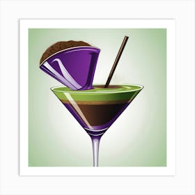 Illustrative Albedo Espresso Martini Green Purple Art 3 Art Print