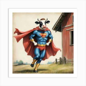 Superman Cow Art Print