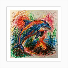 Dolphin In The Fire Art Print