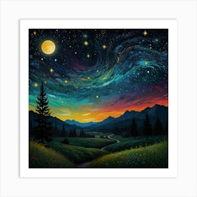 Night Sky With Stars Art Print