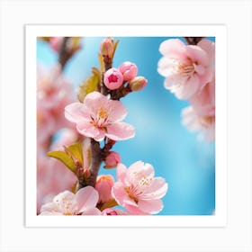 Cherry Blossoms On A Branch Art Print