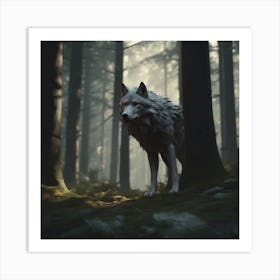 Wolf In The Forest 83 Art Print