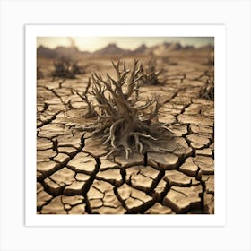 Dry Land In The Desert Art Print