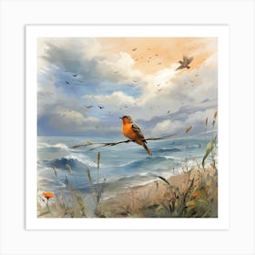 Bird On A Branch Art Print