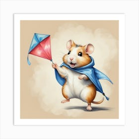 Hamster Kite Art Print